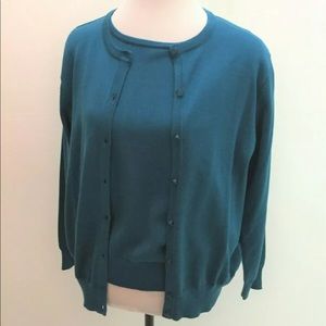 Classic Teal Blue Sweater Set Size PM